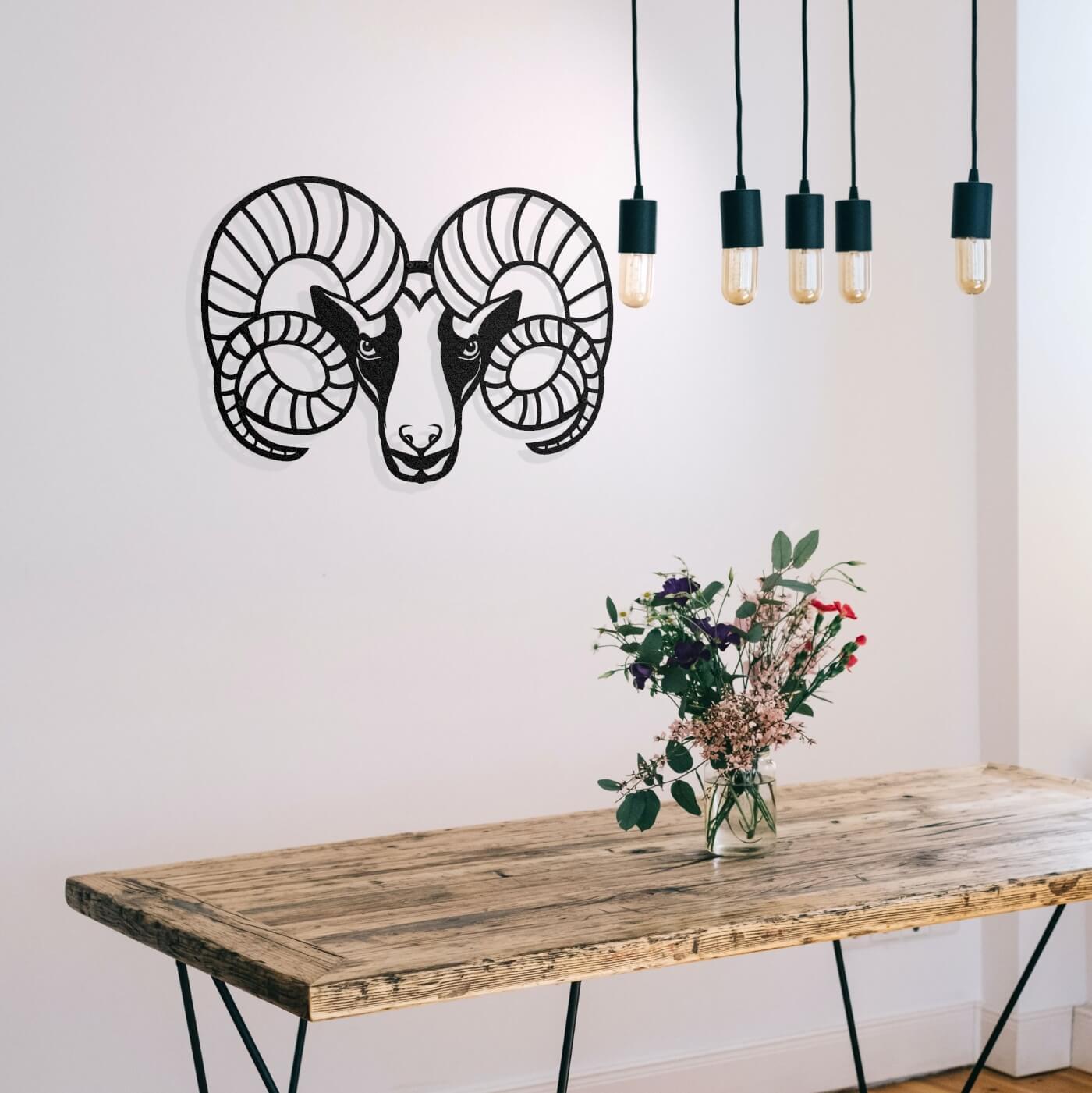 Metalen wanddecoratie - Steenbok