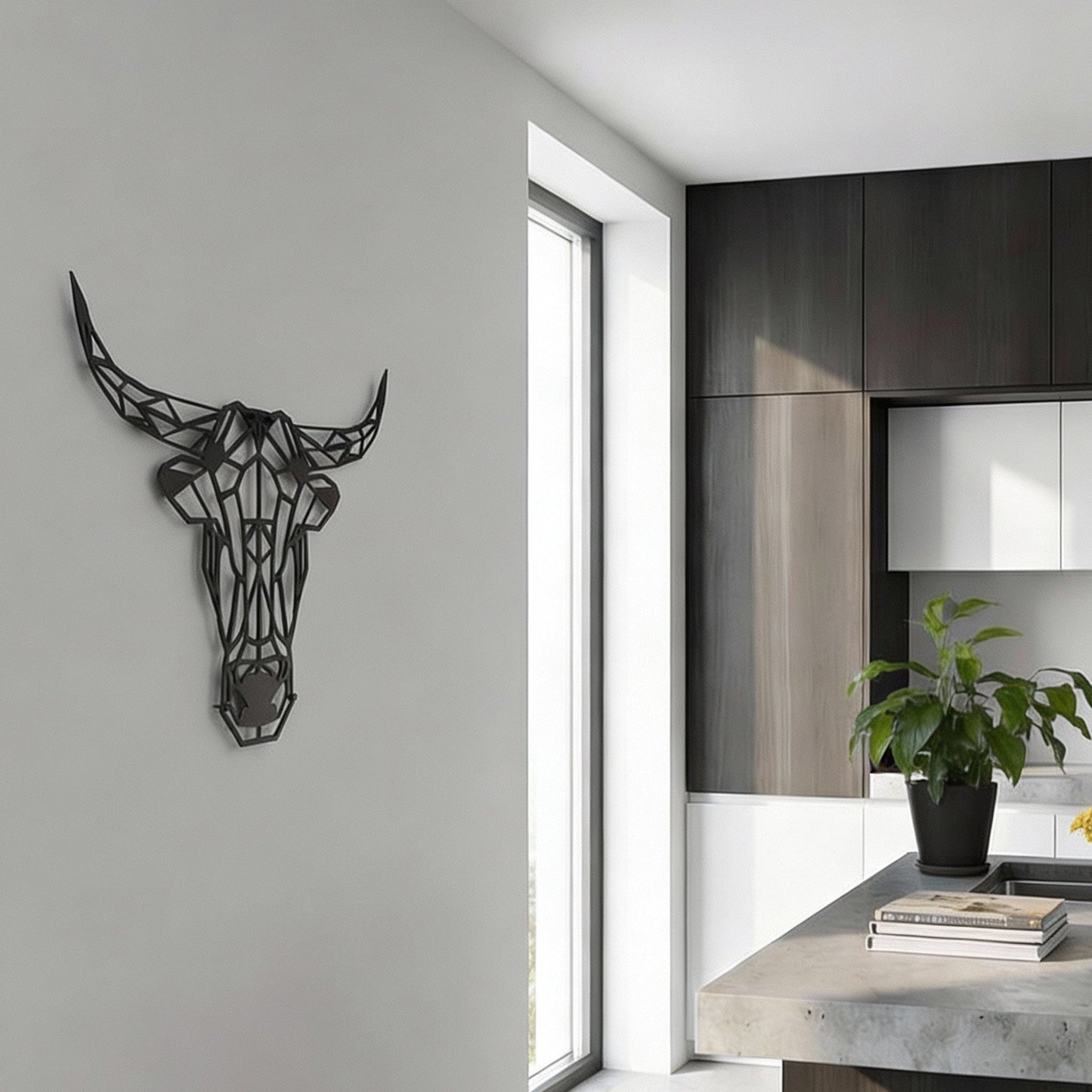 Metalen wanddecoratie - Stier