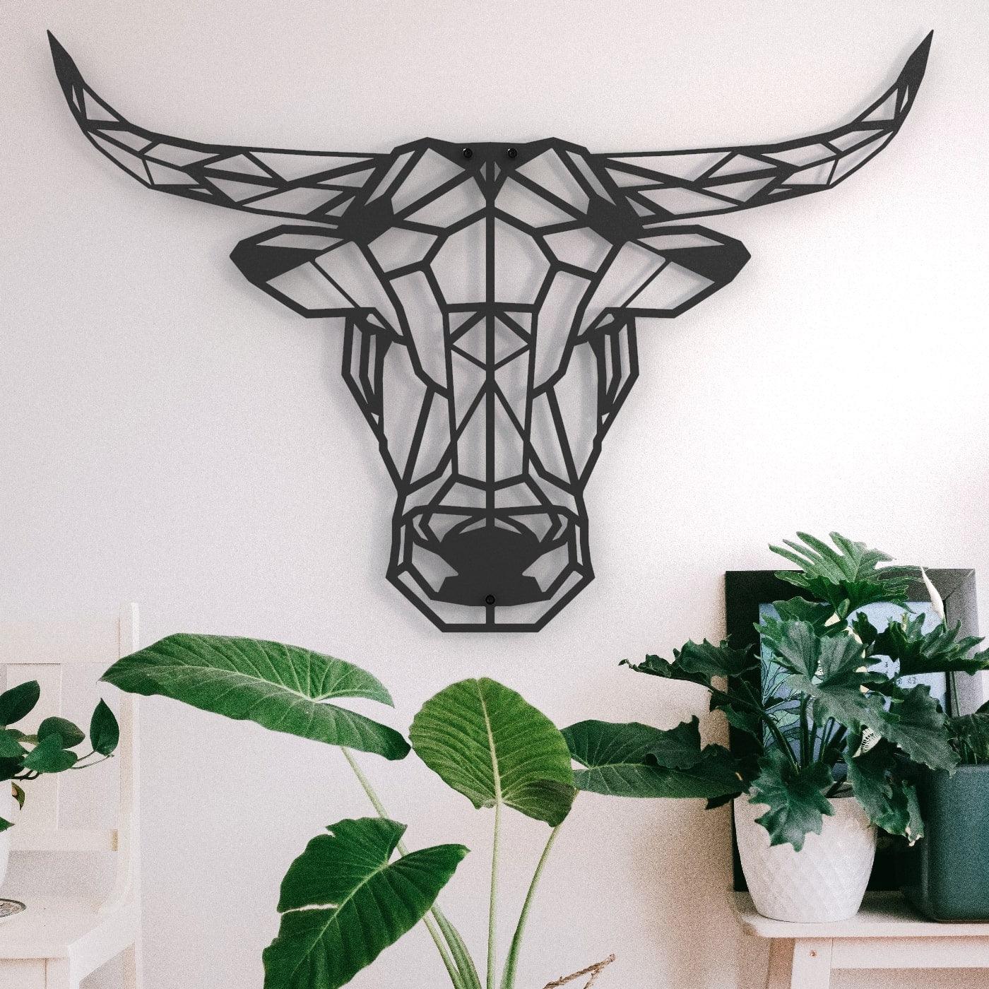 Metalen wanddecoratie - Stier