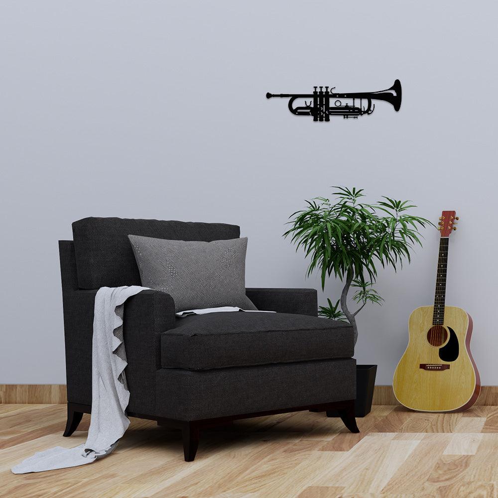 Metalen wanddecoratie - Trompet