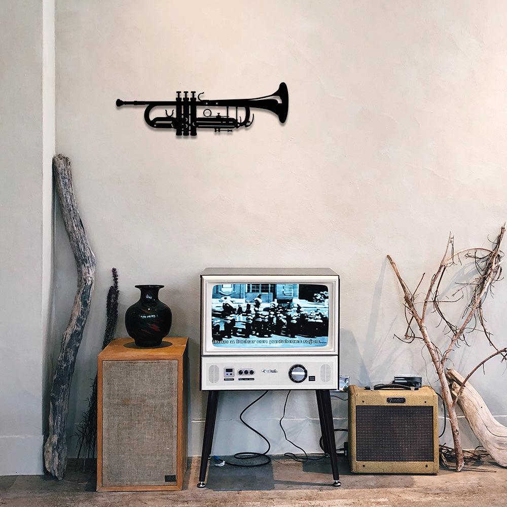 Metalen wanddecoratie - Trompet