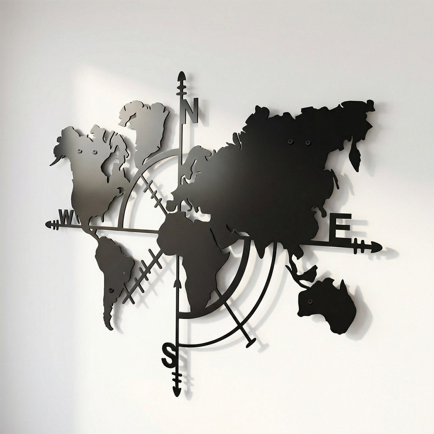 Metalen wanddecoratie - Wereldkaart XXL