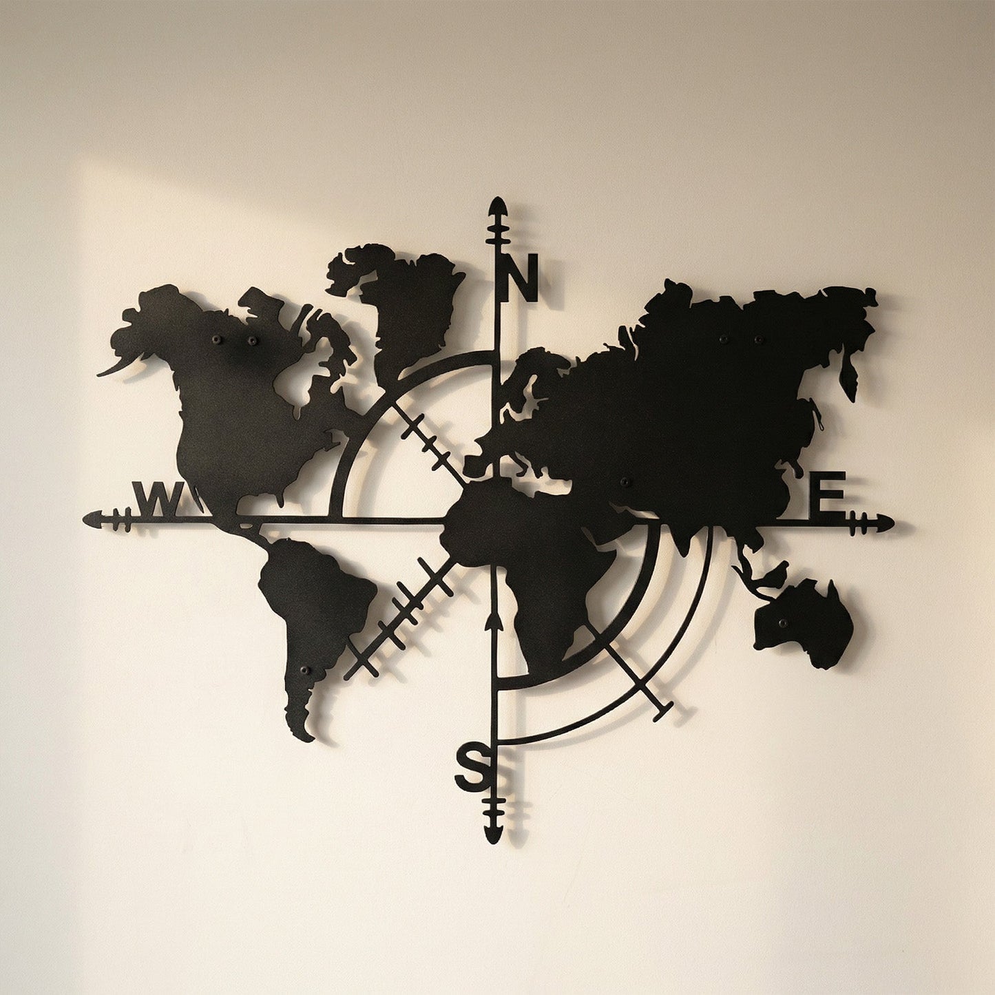 Metalen wanddecoratie - Wereldkaart XXL