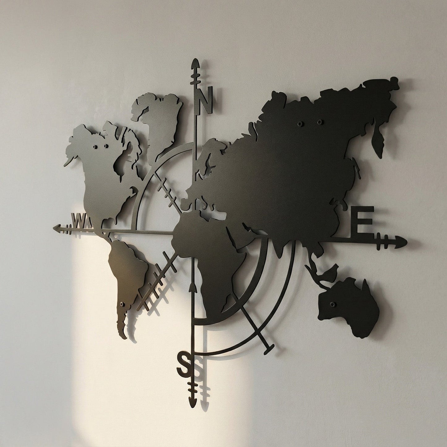 Metalen wanddecoratie - Wereldkaart XXL