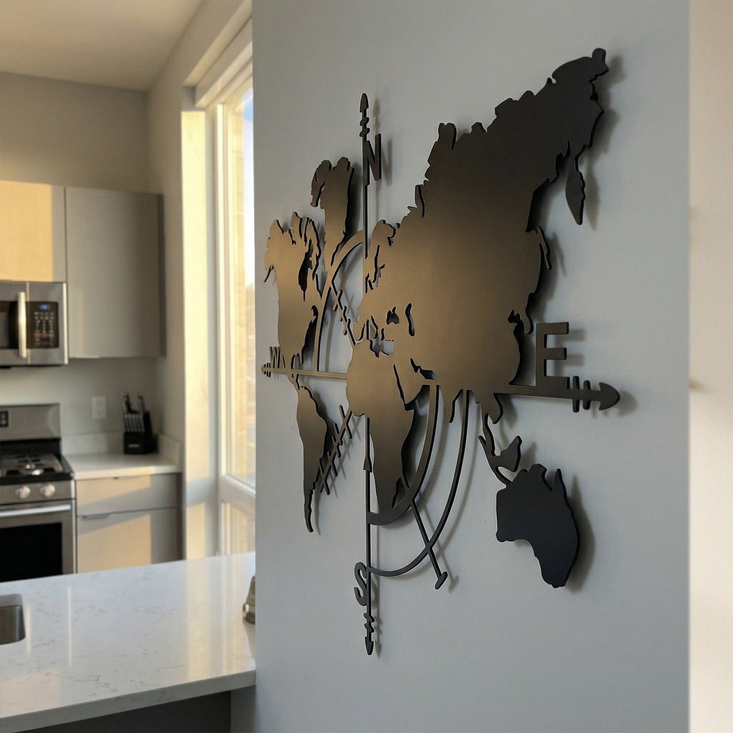 Metalen wanddecoratie - Wereldkaart XXL