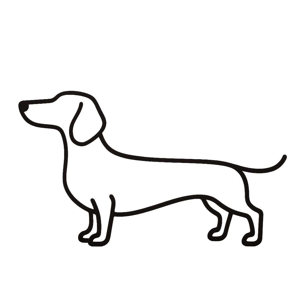 Minimalistische Teckel – Stijlvolle Decoratie